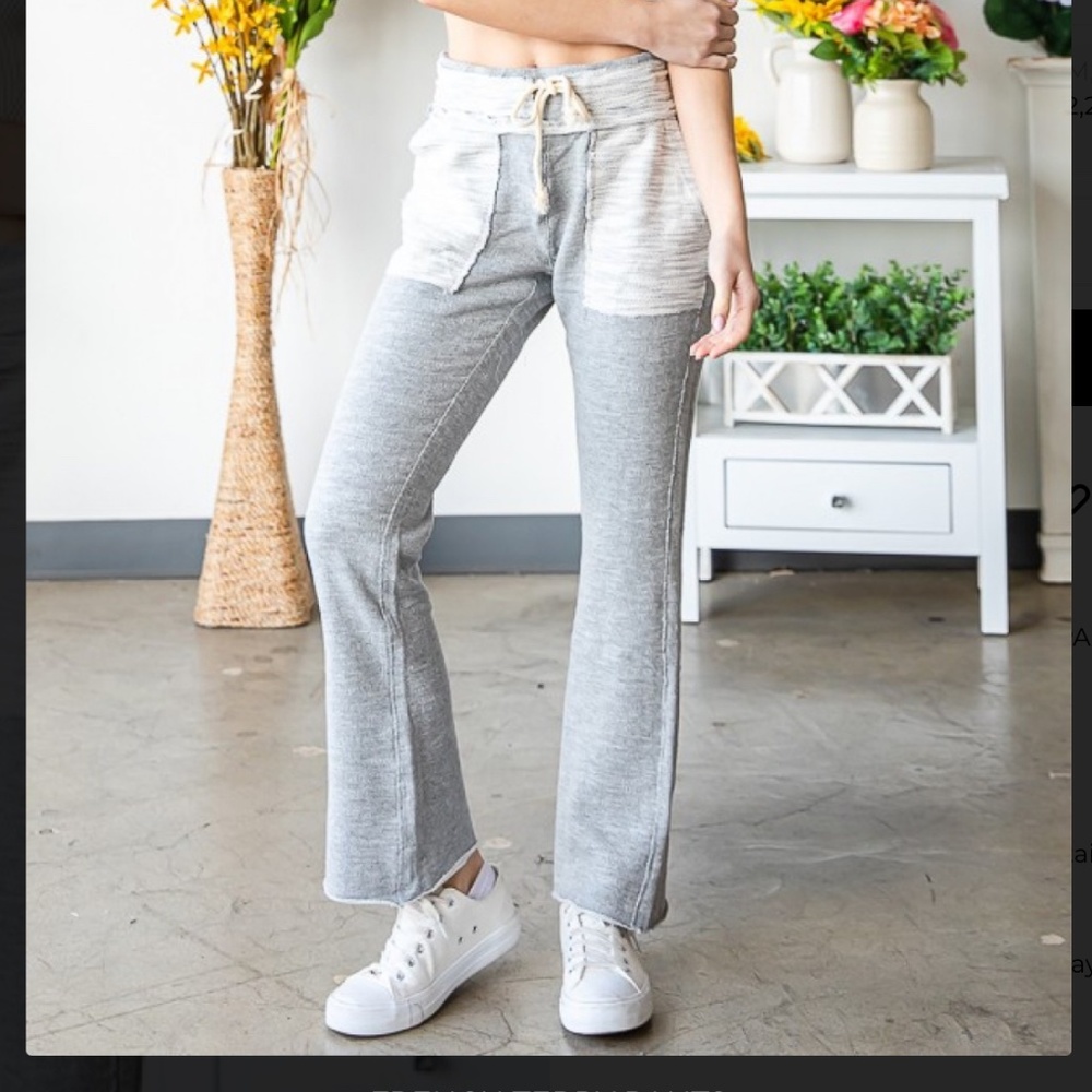 Oli & Hali pants OLI HALI Sweatpants Light Gray Drawstring Track Pants sz small
